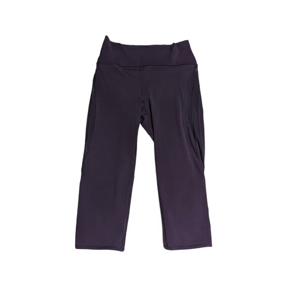 Lululemon Sun Setter Crop Leggings Boysenberry Plum Purple Womens 6 Sportswear - Picture 1 of 5